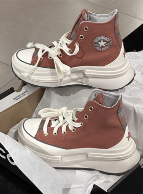 CONVERSE RUNSTAR LEGACY匡威砖红色夹心厚底增高帆布鞋 A12451C