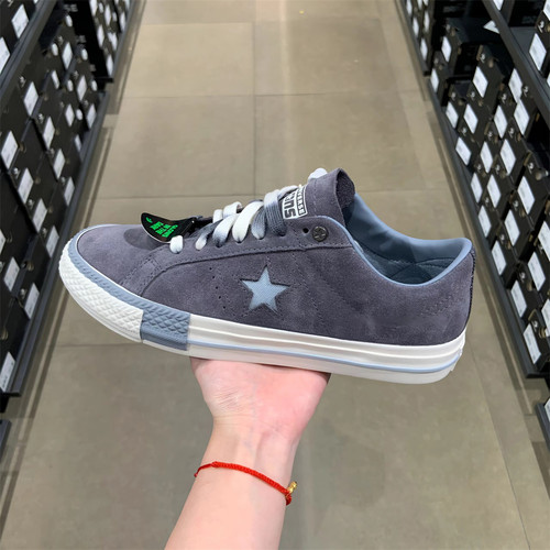 CONVERSE匡威ONE STAR蓝灰色翻毛皮麂皮低帮帆布鞋A07972c