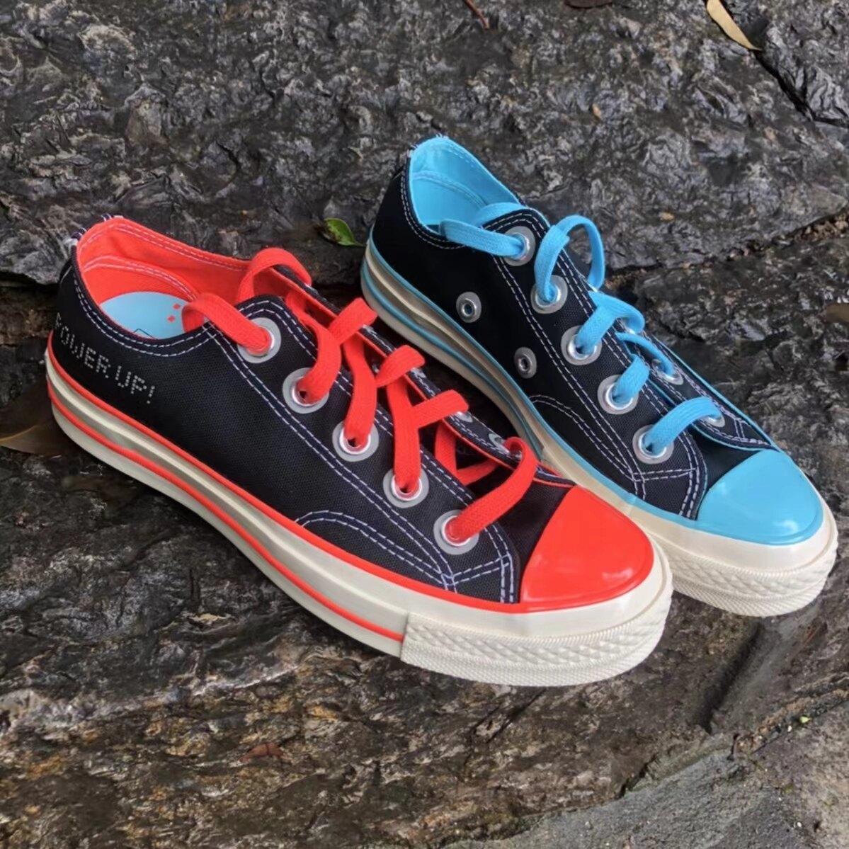 converse匡威新款红蓝鸳鸯1970s个性3m反光黑色低帮帆布鞋171936c