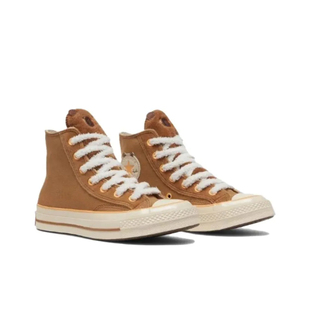 CONVERSE 1970S 正品匡威三星标棕黄色高帮休闲运动帆布鞋A12766C