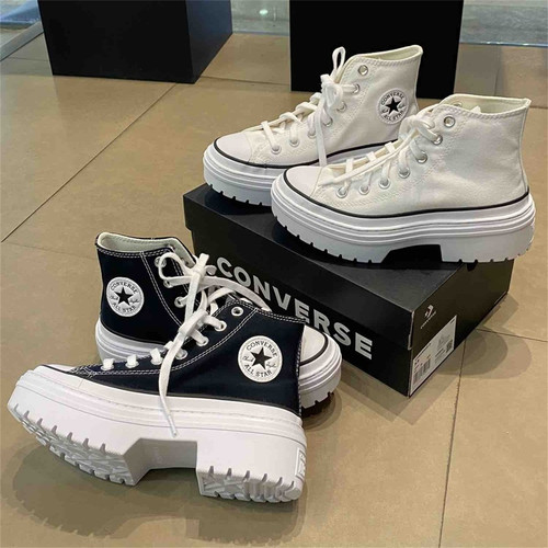 CONVERSE正品匡威allstar厚底增高帆布鞋A08258c黑色A10364c白色