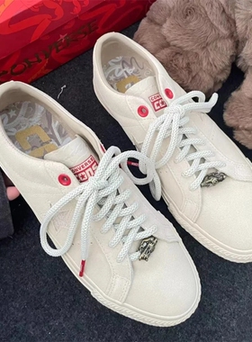 CONVERSE匡威ONE STAR龙年限定白色翻毛皮麂皮低帮帆布鞋A08697c