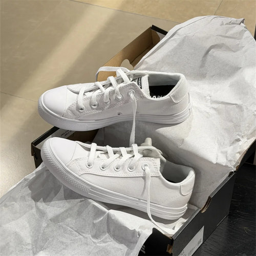 CONVERSE Chuck Taylor 匡威百搭低帮白色运动休闲帆布鞋 A19307C