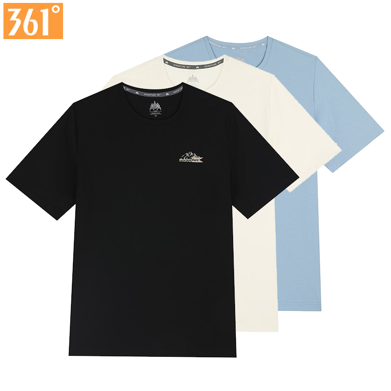 361度运动t恤男正品夏季新品速干透气排汗迅干舒适上衣圆领短T恤