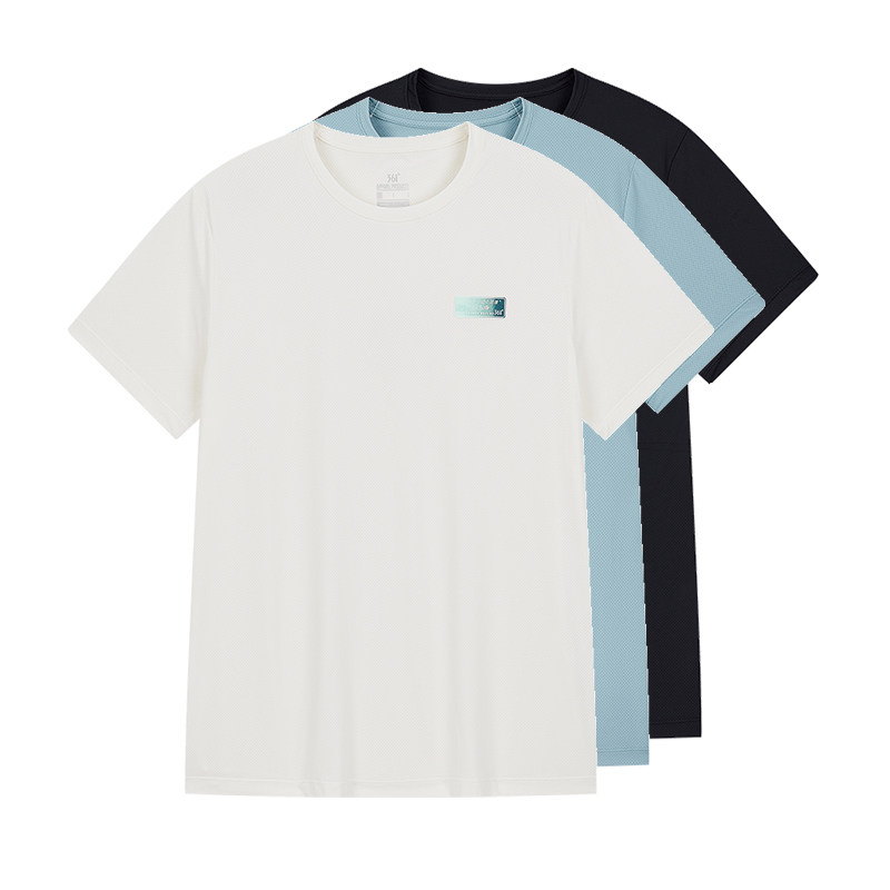 361度运动t恤男款2024夏季新款轻薄透气361男士常规圆领舒适上衣