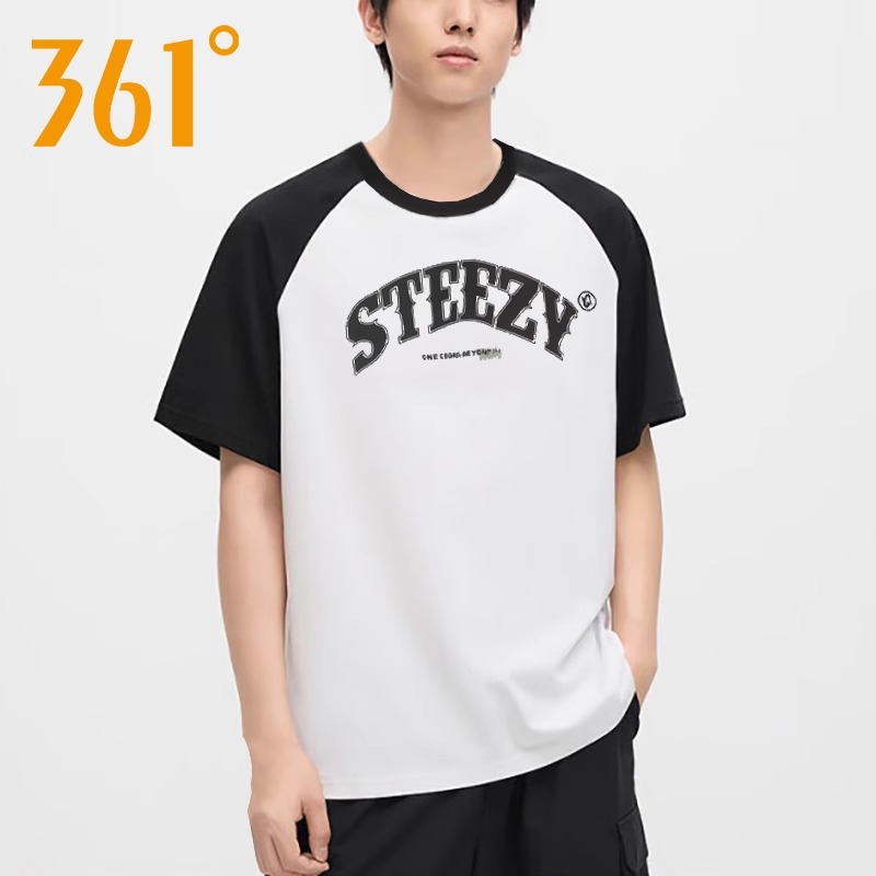 361度男装插肩短袖男2025夏季透气圆领潮流半袖运动T恤552529112