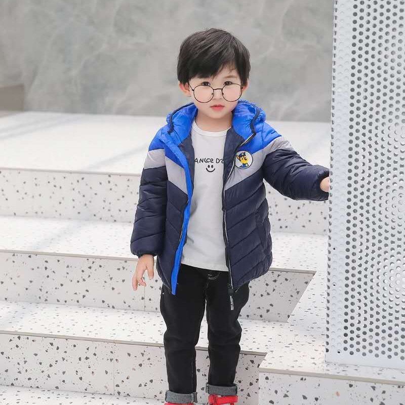2019新款儿童羽绒棉服男童拼色中小童宝宝外套女童加厚汪汪队棉衣
