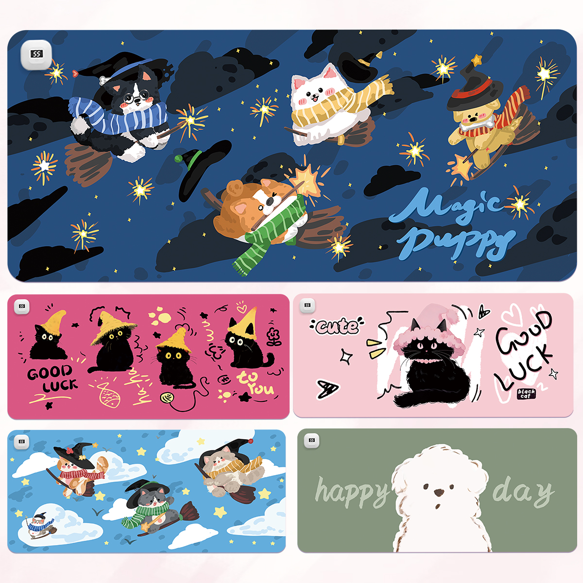 鼠标垫加热发热暖手暖桌垫猫咪狗