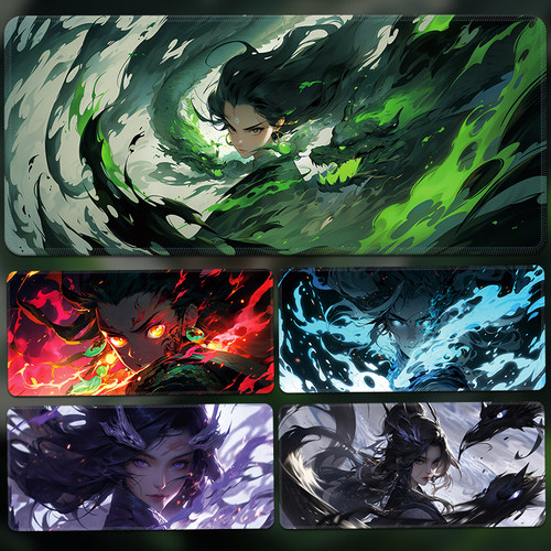 超大鼠标垫水墨三玄色电脑键盘垫武侠电竞游戏滑鼠垫定制书桌垫子