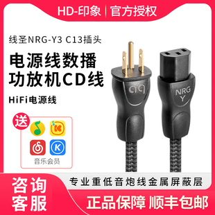 AQ美国线圣NRG-Y3 C13插头电源线数播功放机CD机发烧线HiFi电源线