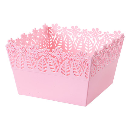 炫彩镂空花边水果篮创意欧式客厅零食糖果盘干果盘塑料果盆收纳篮