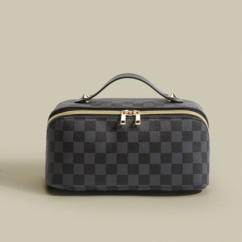 2026复古格子经典老花化妆包大容量高颜值洗漱化妆品手提包收纳包