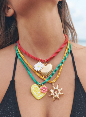 欧美大牌设计小众多层爱心项链