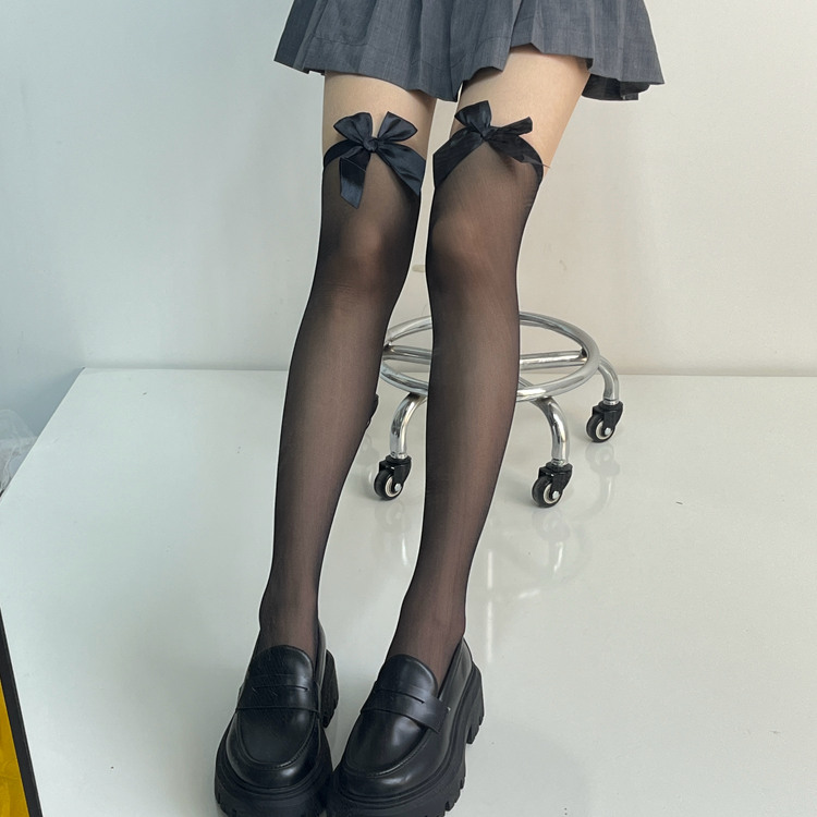 蝴蝶结情趣轻薄透视纯欲手丝袜