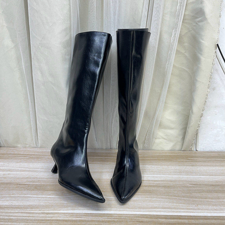 Lady Shoes外贸原单尖头细跟长靴微瑕气质时尚新款舒适百搭日常