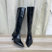 舒适百搭日常 新款 Lady Shoes外贸原单尖头细跟长靴微瑕气质时尚