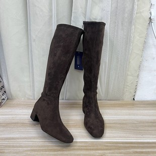 外贸原单粗跟长靴简约时尚 名媛风气质百搭日常外穿舒适女靴子 新款