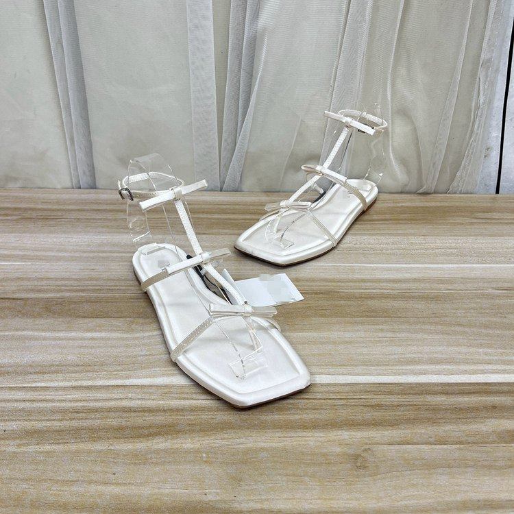 外贸原单时尚罗马仙女风露趾方头蝴蝶结平底时装凉鞋女鞋一字扣,女鞋,时装凉鞋,淘宝优惠券,粉丝福利购,淘宝优惠卷