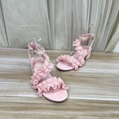 Shoes外贸原单童鞋 凉鞋 新款 圆头纯色花边粗跟一字扣时装 时尚 Lady