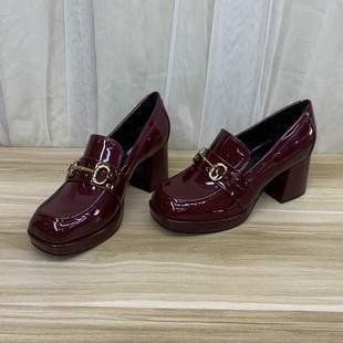 低跟职业鞋 时尚 百搭亮面 气质潮流方头单鞋 外贸原单办公室小皮鞋