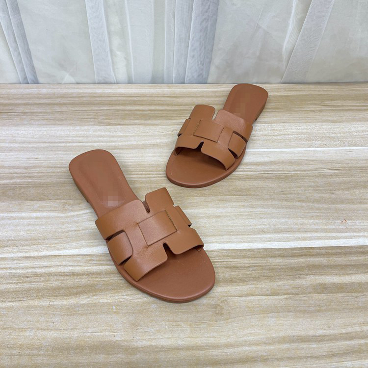 里外全真皮平底休闲简约凉拖鞋