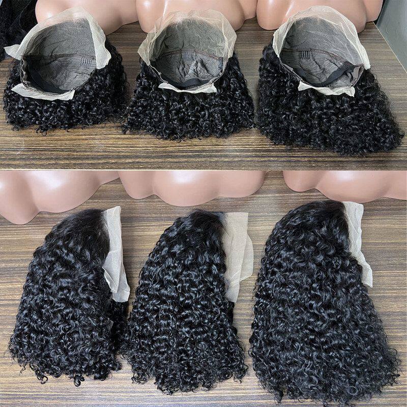真人假发波波头卷发13*4前蕾丝假发头套human hair wig bob curly
