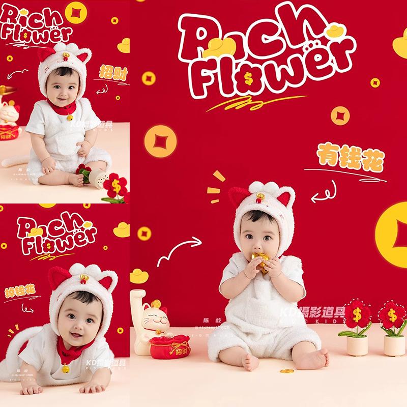 原版百天照招财猫摄影主题