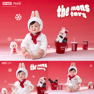 可爱宝宝百日照小白兔主题 影楼儿童摄影写真服装100天照相KD道具