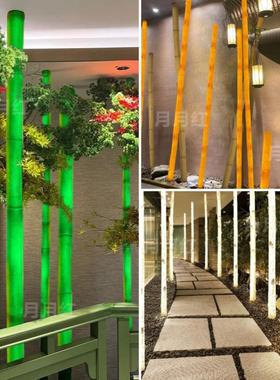 仿真发光黄金竹子室内咖啡店户外庭院造景树脂透光装饰白桦树灯