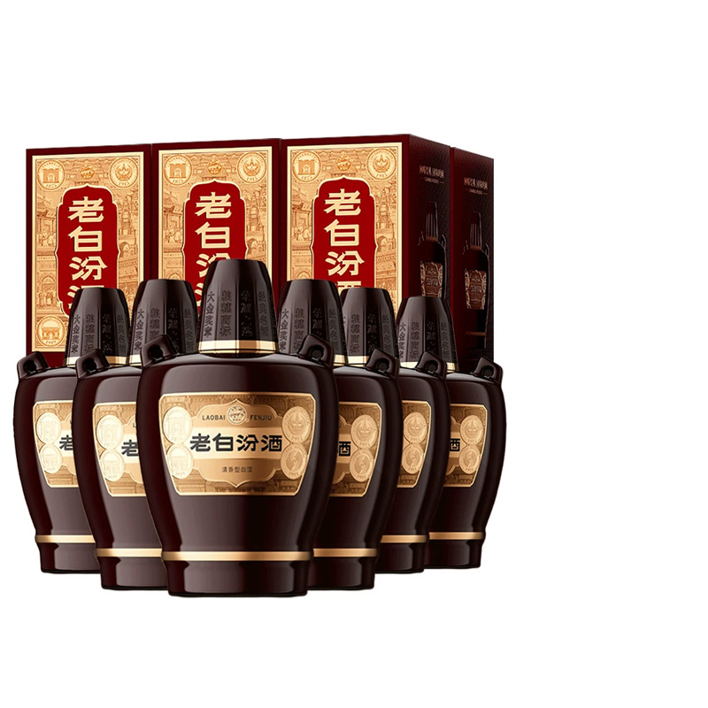 汾酒45度新版老白汾酒10汾酒475mlX6清香型白酒整箱6瓶装