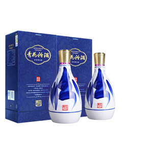 汾酒42度青花25汾酒475mlX2清香型白酒2瓶礼盒装送手提袋多规格选
