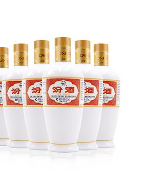 【2018-2019年老酒】汾酒53度出口瓷汾375mlX6高度清香型白酒6瓶