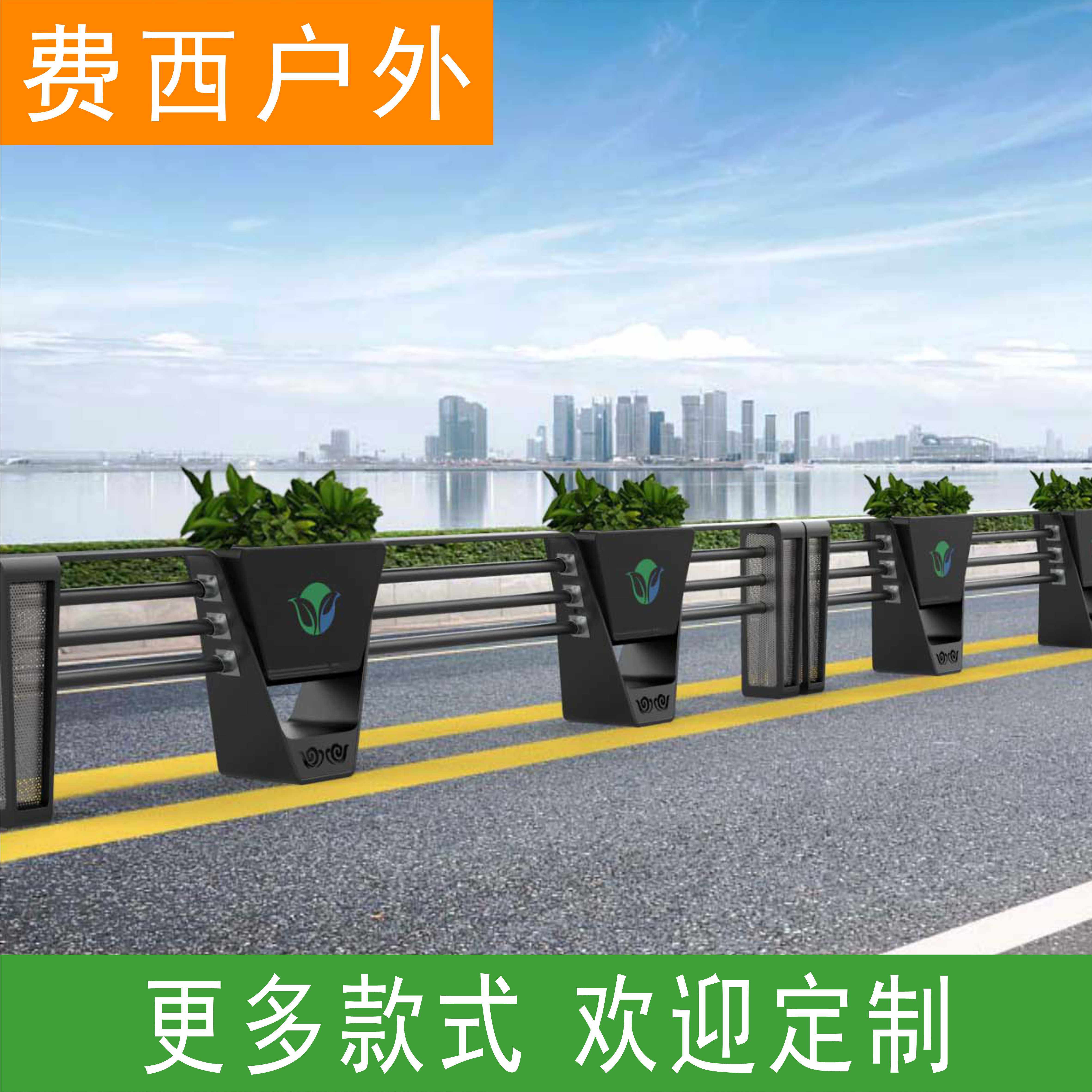 户外市政道路不锈钢花箱护栏花槽栏杆隔断花箱围栏定制隔离花坛
