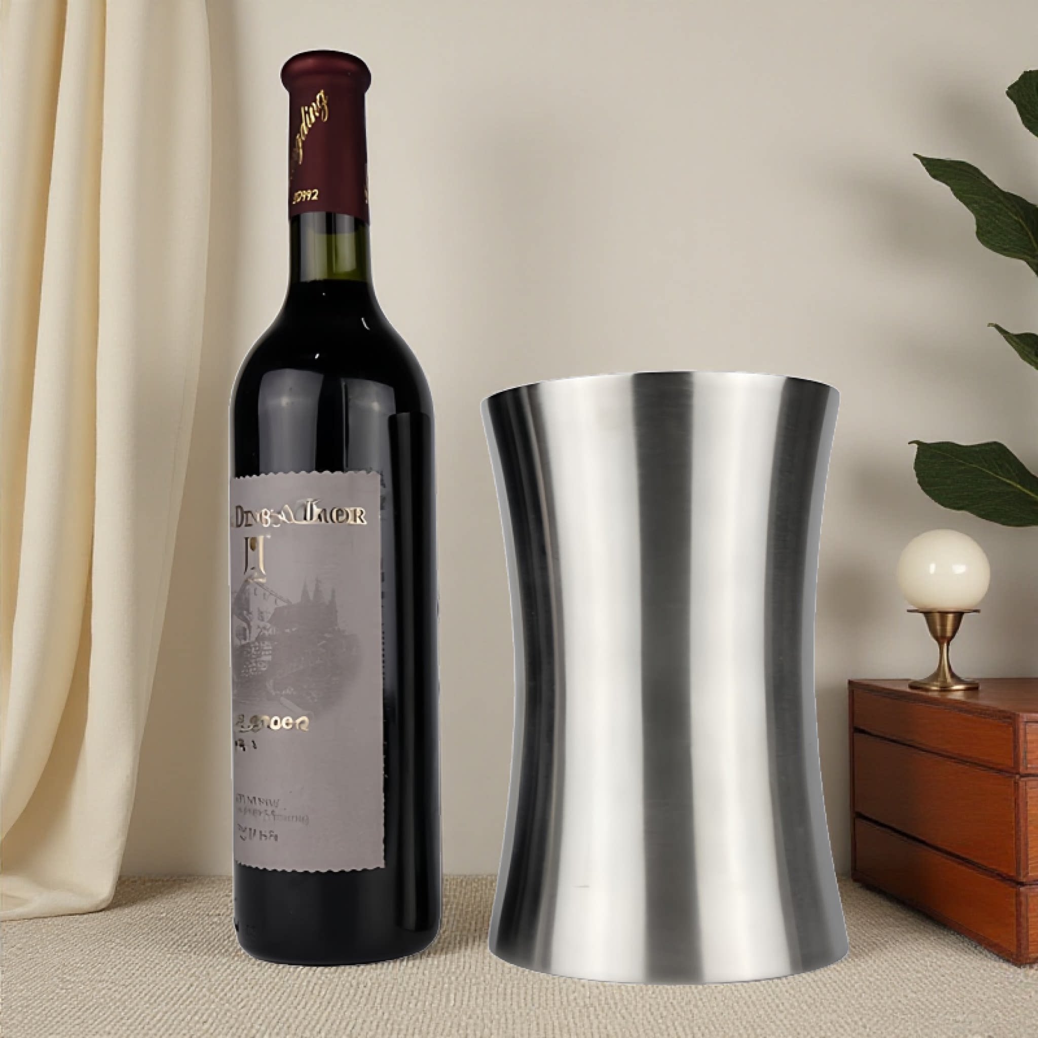 加厚不锈钢洋酒冰桶双层家用欧式红酒冰镇器装小冰粒桶创意香槟桶