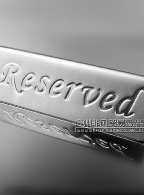 不锈钢Reserved 留座牌 中英文双面留座牌餐厅酒店桌面提示牌台牌
