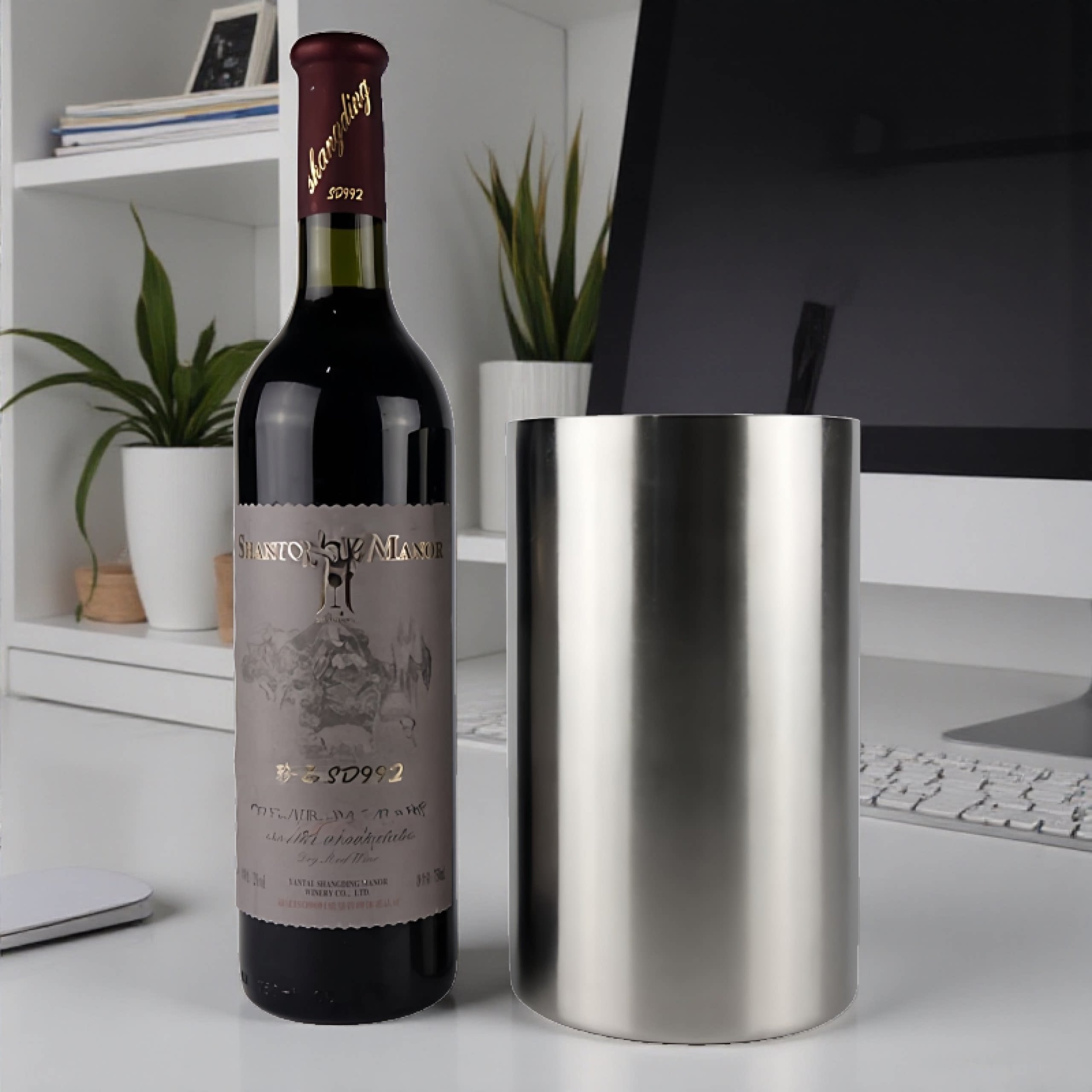 不锈钢欧式冰桶创意红酒冰镇器冰粒冰块桶家用金属双层洋酒香槟桶