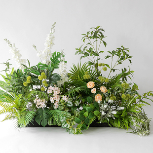 莫奈花园仿真花排森系婚庆地排花婚礼布置橱窗装 饰假花艺 饰布置装