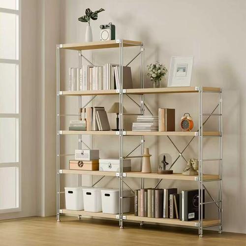 日式原木风落地收纳架