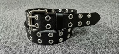 双排气眼免打孔环保电镀五金朋克机车摇滚真皮腰带宽度3.3厘米