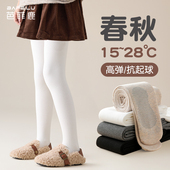外穿儿童打底裤 中大童连脚打底袜女孩白色秋季 袜春秋薄款 女童连裤