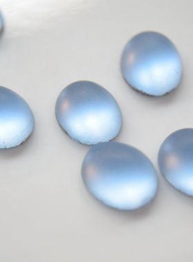 美国进口1960S静逸蓝【磨砂】琉璃宝石10x12mmDIY配件手作材料