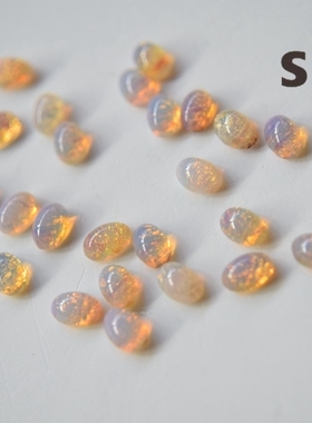 进口迷你火彩琉璃【欧泊】小椭圆超小宝石贴片DIY饰品配件