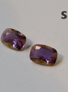 美国进口深邃【紫色】炫光方形切面宝石10*14可镶嵌手工饰品配件