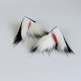 手作兽耳发箍女狐狸发夹猫耳朵头饰猫咪发饰毛绒兔子发卡白色夹子