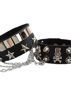 y2k朋克小众骷髅铆钉手链