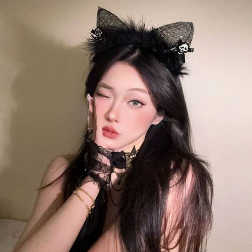 鬼马精灵圣诞节猫耳骷髅头箍