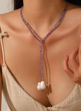 小众设计款复古祖母绿项链