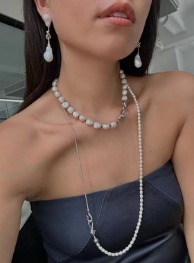 小众设计款天然珍珠纽结项链