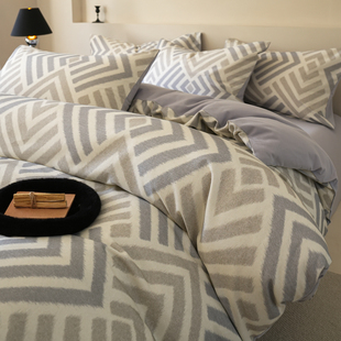 高端A类加厚磨毛全棉四件套纯棉床单被套床笠三件套轻奢秋冬床品