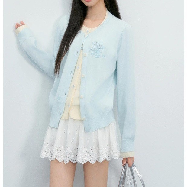 NTOT韩系氛围感蓝色假两